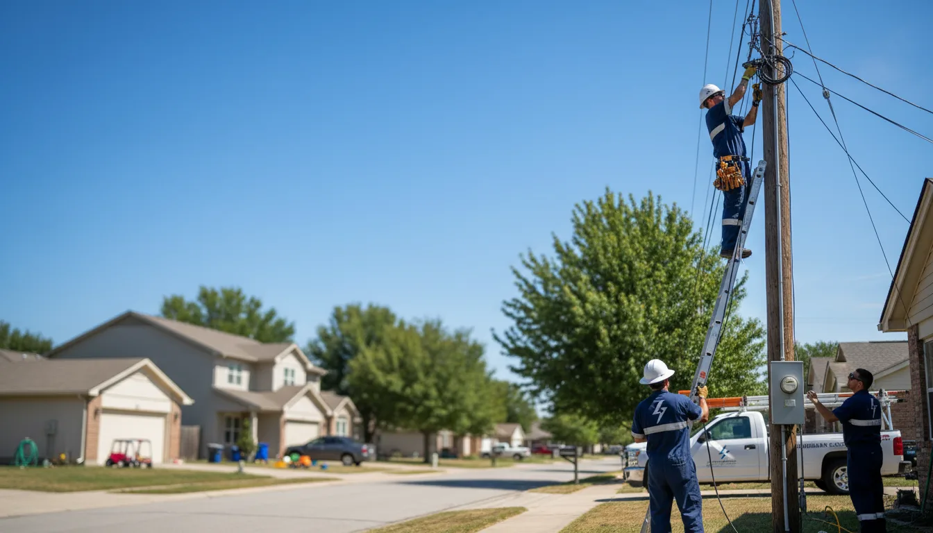 Residential electrician providing installation services in Fargo, OK